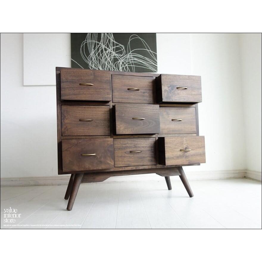 チーク無垢材 チェストTB 整理箪笥 収納 タンス 和 新品 道具箱 無垢材家具 シンプル 真鍮ハンドル 真鍮金物 総無垢材 三大銘木 | 