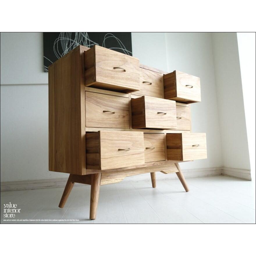 総無垢材 真鍮金物チェスト9N タンス 収納箪笥 道具箱 シンプル ナチュラル 整理 新品 真鍮取っ手 素朴 天然油仕上 チーク材 世界三大銘木 |  | 06