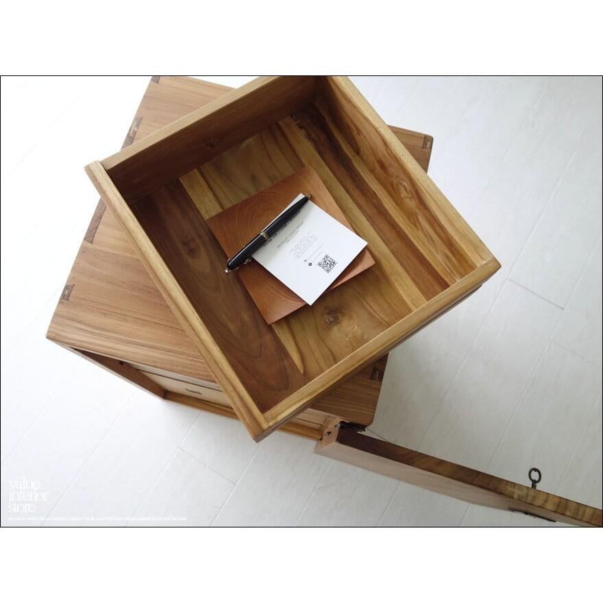 チーク無垢材 船箪笥N 真鍮鍵付 タンス チェスト 小型収納箪笥 新品 手作り ナチュラル オイル仕上 和 真鍮金物 世界三大銘木 |  | 09