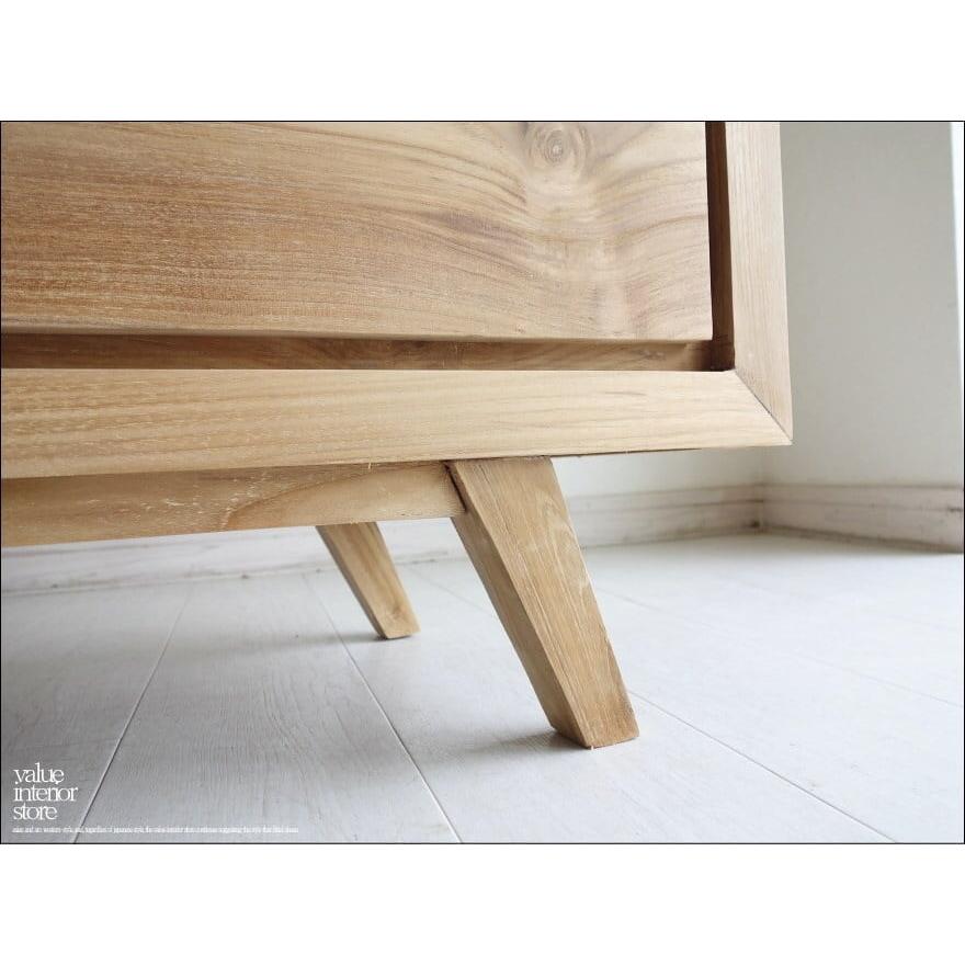 チーク総無垢材 チェストLES タンス 整理箪笥 収納タンス 無塗装 新品 シンプル 手づくり 和 世界三大銘木 無垢材家具 幅100cm |  | 02