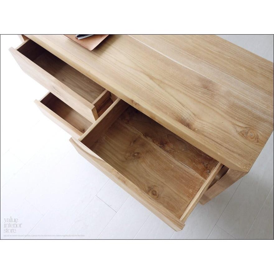チーク総無垢材 チェストLES タンス 整理箪笥 収納タンス 無塗装 新品 シンプル 手づくり 和 世界三大銘木 無垢材家具 幅100cm |  | 05