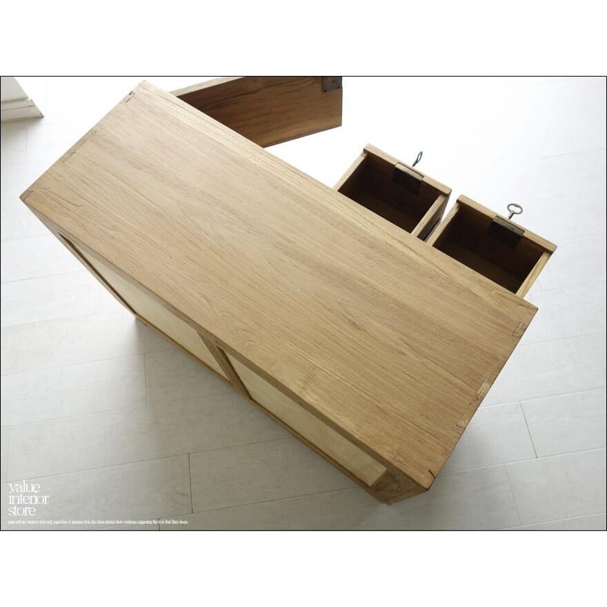 チーク総無垢 真鍮鍵箪笥N 収納家具 鍵付きタンス 箪笥 道具箱 ロックチェスト 新品 真鍮金物 無垢材 銘木家具 世界三大銘木 送料無料 |  | 05
