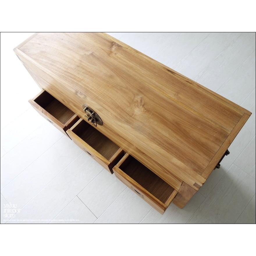 ボックスチェストN 収納箪笥 タンス 収納家具 和風 ナチュラル 天然木 真鍮金物 新品 道具入れ チーク材 世界三大銘木 銘木家具 |  | 03