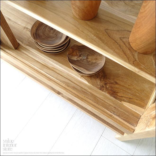 チーク無垢材 引き戸食器棚 Cief/N ショーケース 飾り棚 カウンター