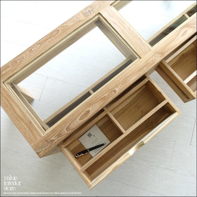 チーク無垢材 ショーケーステーブルN センターテーブル コレクションテーブル ナチュラル 無垢材家具 三大銘木 |  | 10