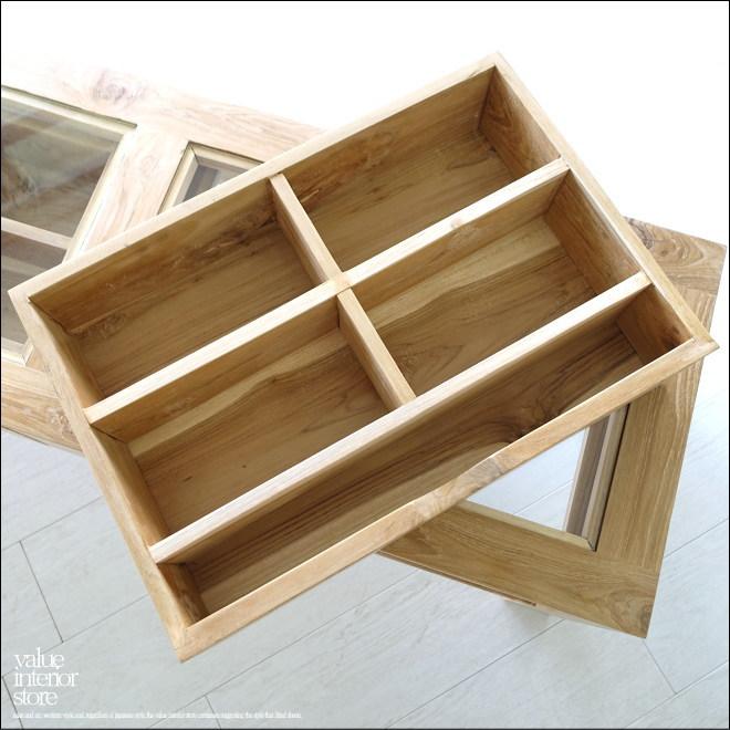 チーク無垢材 ショーケーステーブルN センターテーブル コレクションテーブル ナチュラル 無垢材家具 三大銘木 |  | 07