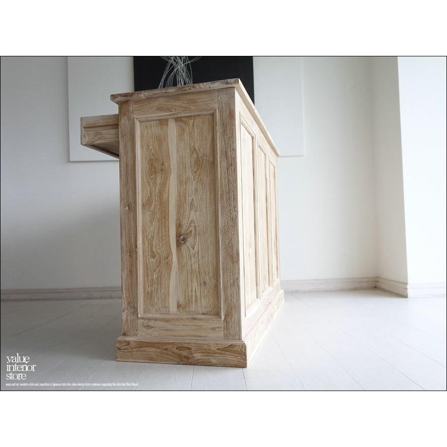 チーク総無垢材 カウンターRAW レジ台 受付カウンター 店舗什器 シャビー 教壇 キャッシャーカウンター バーカウンター 送料無料 銘木家具 |  | 09