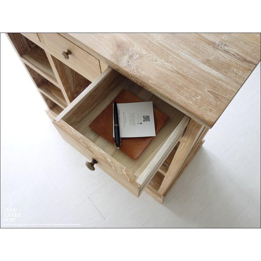 チーク総無垢材 カウンターRAW90cm レジ台 受付カウンター 店舗什器 シャビー 教壇 キャッシャーカウンター バーカウンター 送料無料 銘木 |  | 03