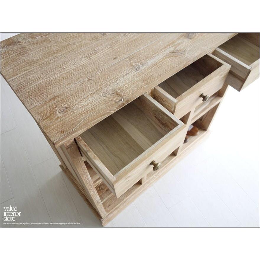 チーク総無垢材 カウンターRAW90cm レジ台 受付カウンター 店舗什器 シャビー 教壇 キャッシャーカウンター バーカウンター 送料無料 銘木 |  | 05