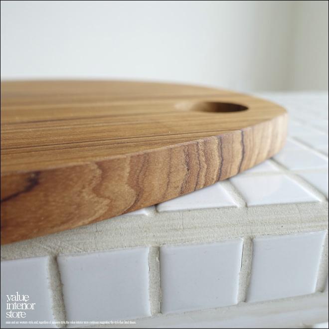 チーク無垢材 カッティングボード楕円 まな板 キッチン用品 一枚板 調理用 調理用品 無垢材まな板 ナチュラル 天然オイル仕上げ Φ約30cm |  | 02