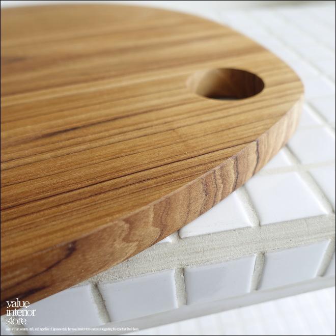 チーク無垢材 カッティングボード楕円 まな板 キッチン用品 一枚板 調理用 調理用品 無垢材まな板 ナチュラル 天然オイル仕上げ Φ約30cm |  | 04