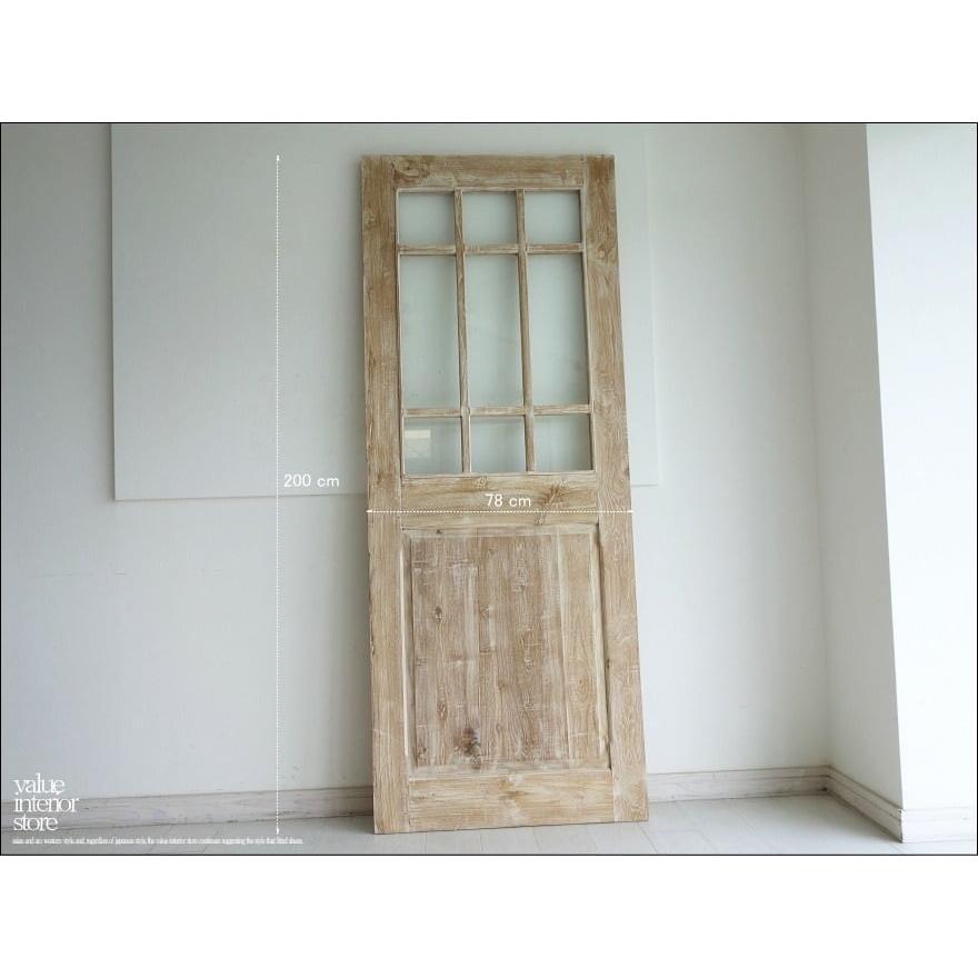 チーク総無垢材ドアLWW 木製扉 玄関ドア 建具 室内ドア 開き戸 建材 古材 カフェ扉 木製 ガラス入り 三大銘木 DIY 幅78x高さ200cm 送料無料 |  | 04