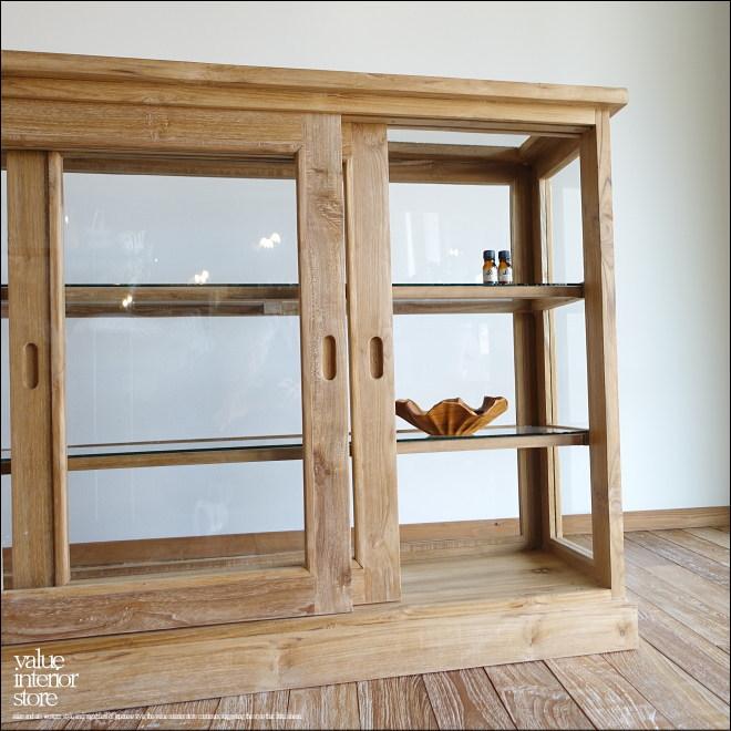 チーク無垢材 ショーケースEcke/Rep ガラスケース 飾り棚 店舗什器 食器棚 陳列棚 レジ台 パンケース 無垢材家具 世界三大銘木 |  | 05