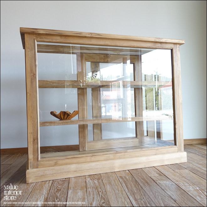 チーク無垢材 ショーケースEcke/Rep ガラスケース 飾り棚 店舗什器 食器棚 陳列棚 レジ台 パンケース 無垢材家具 世界三大銘木 |  | 09