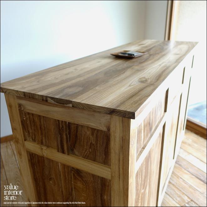 チーク無垢材 レジカウンターfonce レジ台 受付カウンター 店舗什器 店舗家具 キッチンカウンター バーカウンター W150cm |  | 06