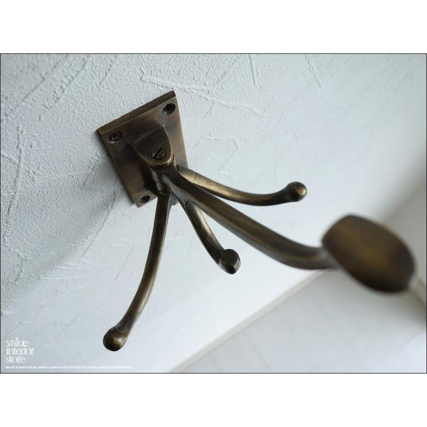 真鍮4フック ブラスフック レトロ調 壁掛ウォールハンガー 帽子掛け コートハンガー ジャケットハンガー 手作り 真鍮製 可動式 |  | 02