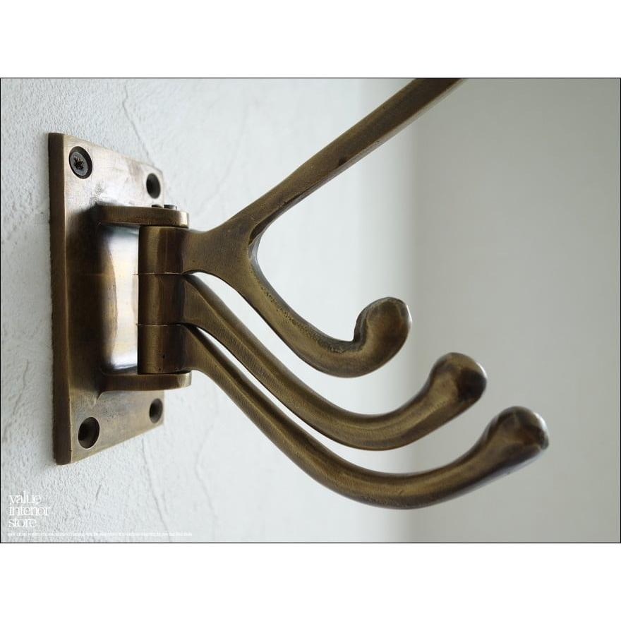 真鍮4フック ブラスフック レトロ調 壁掛ウォールハンガー 帽子掛け コートハンガー ジャケットハンガー 手作り 真鍮製 可動式 |  | 04