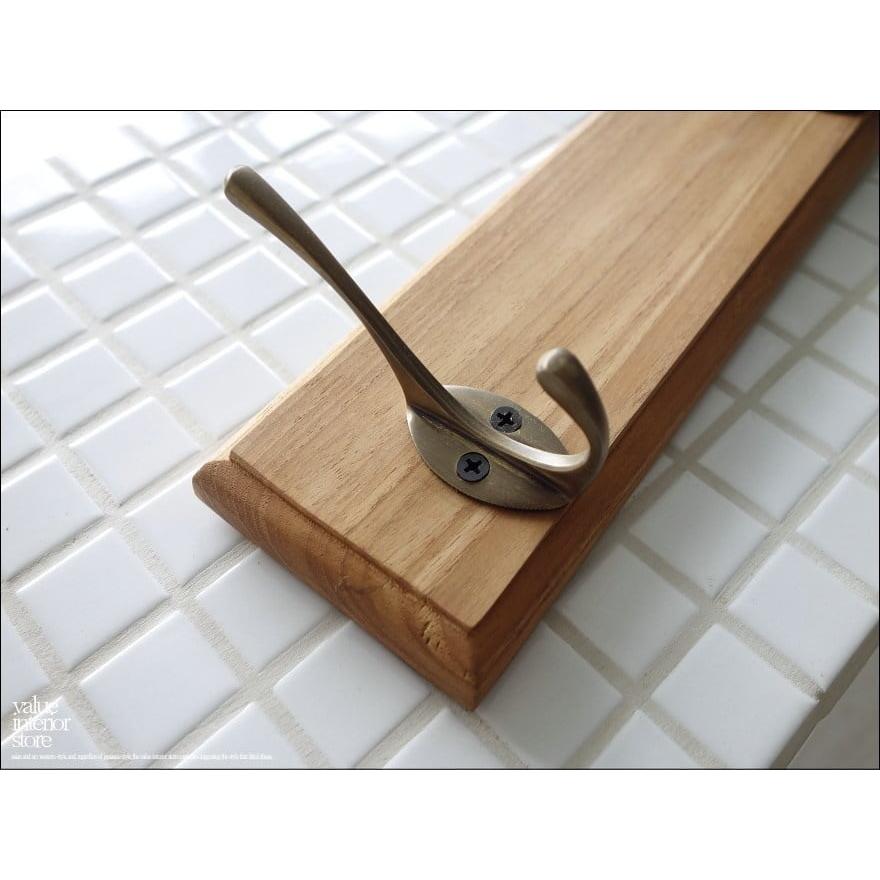 無垢 チークブラスフック3連N ウォールハンガー 新品 ウォールフック 壁掛けフック 真鍮 壁掛収納 総無垢 天然木 ナチュラル 手作り |  | 02