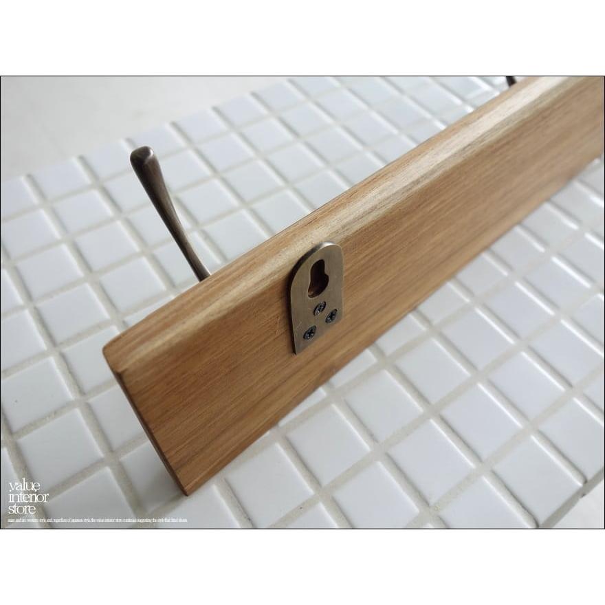 無垢 チークブラスフック3連N ウォールハンガー 新品 ウォールフック 壁掛けフック 真鍮 壁掛収納 総無垢 天然木 ナチュラル 手作り |  | 04