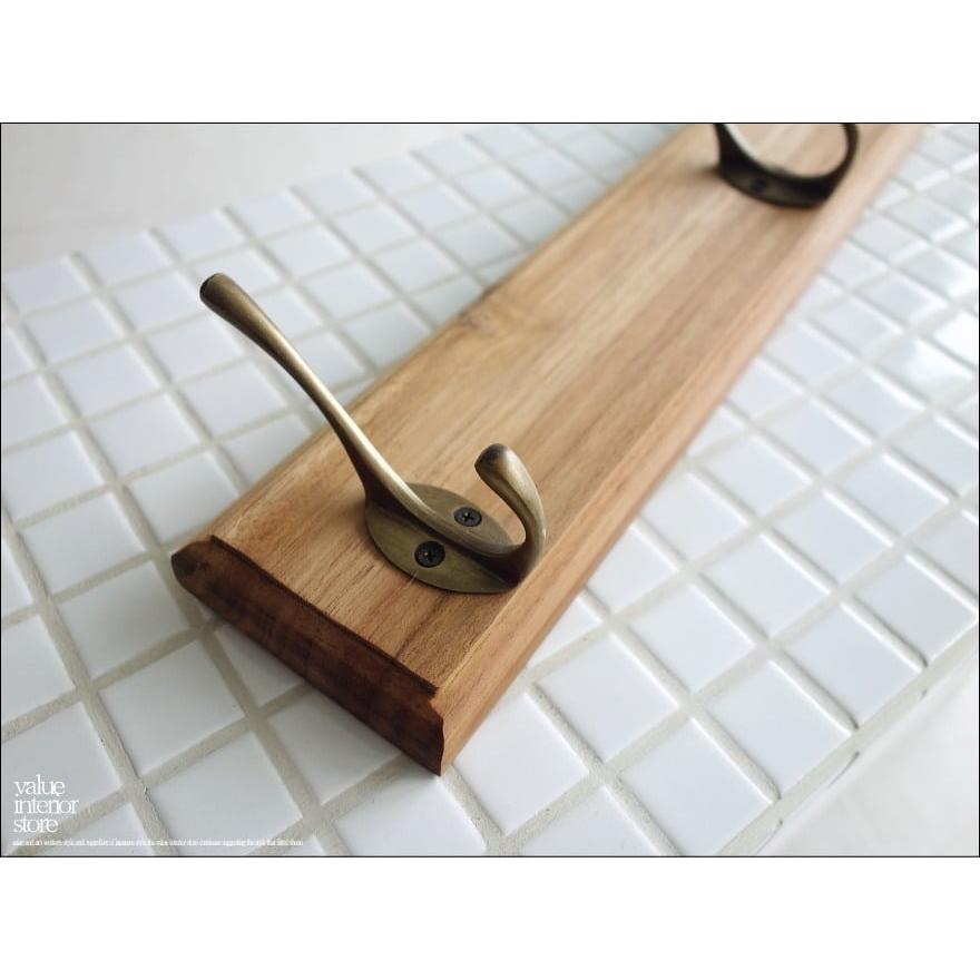 チーク材 ブラスフック5連N ウォールフック シンプル 総無垢材 壁掛けフック コートハンガー 新品 真鍮金物 ナチュラル 三大銘木 |  | 02