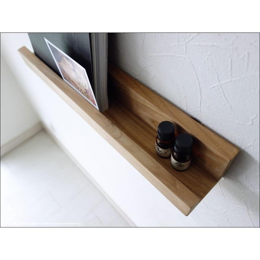 チークウォールシェルフL44/NA 壁掛け本棚 収納棚 総無垢 シンプル 壁掛収納 ウォールラック ナチュラル 天然木 木製 手作り 和風 木製 |  | 03
