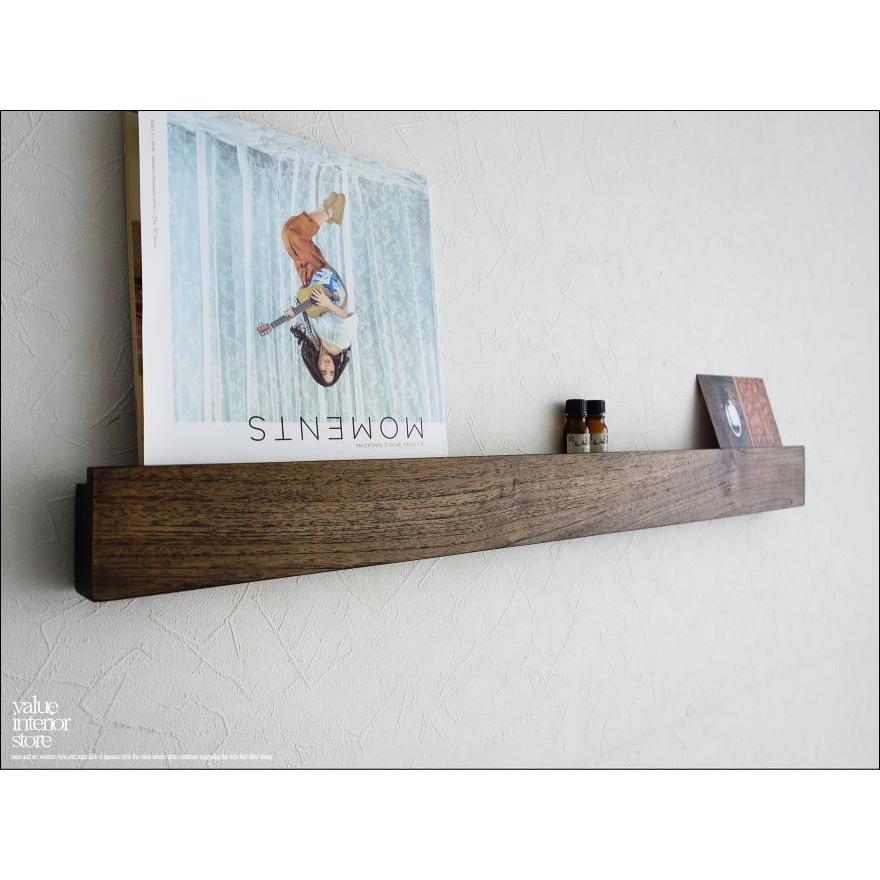 チーク材 ウォールシェルフ角WM88cm 無垢 壁掛収納 ラック 真鍮 壁掛けハンガー 収納棚 木製 天然木 手作り 手作り 総無垢 幅88cm | 