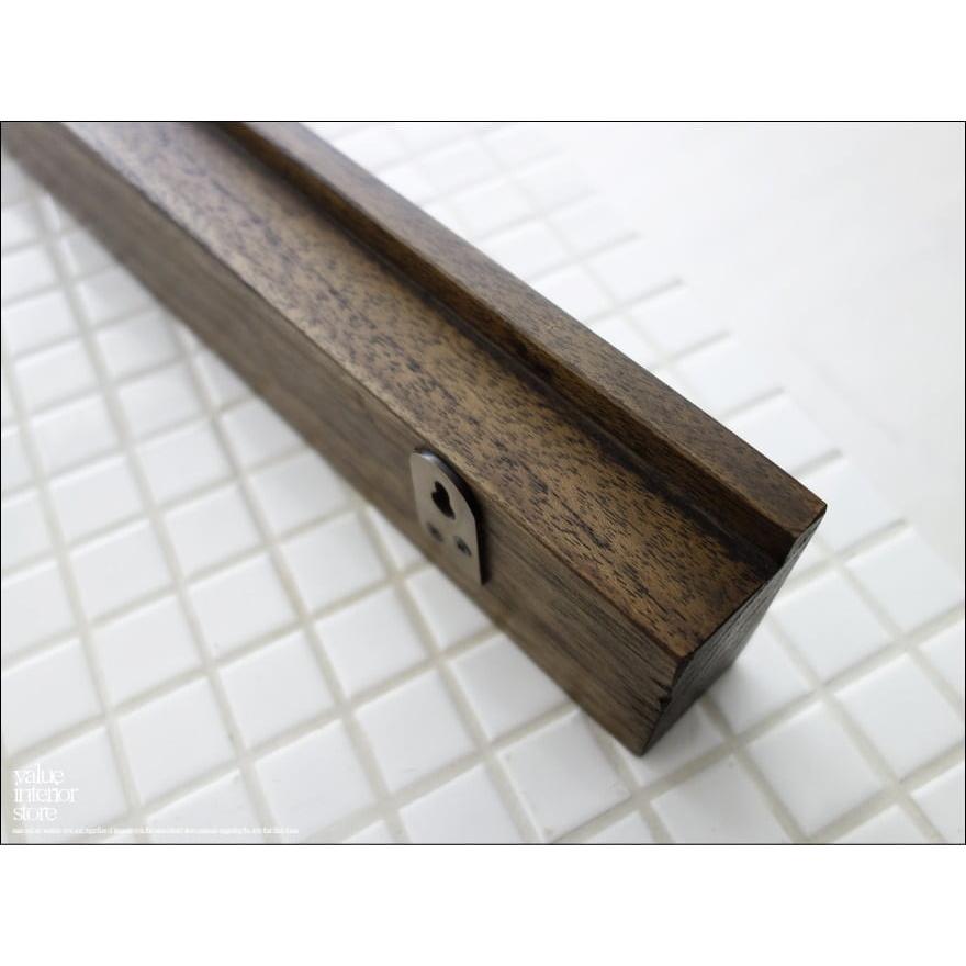 チーク材 ウォールシェルフ角WM88cm 無垢 壁掛収納 ラック 真鍮 壁掛けハンガー 収納棚 木製 天然木 手作り 手作り 総無垢 幅88cm |  | 03