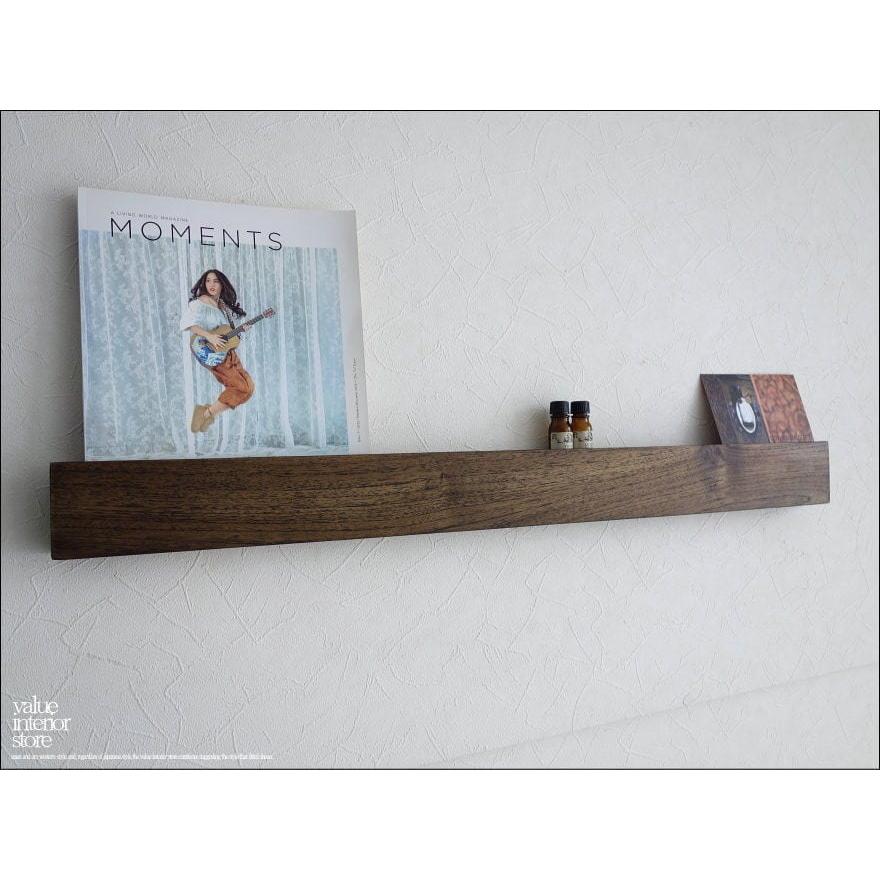 チーク材 ウォールシェルフ角WM88cm 無垢 壁掛収納 ラック 真鍮 壁掛けハンガー 収納棚 木製 天然木 手作り 手作り 総無垢 幅88cm |  | 04