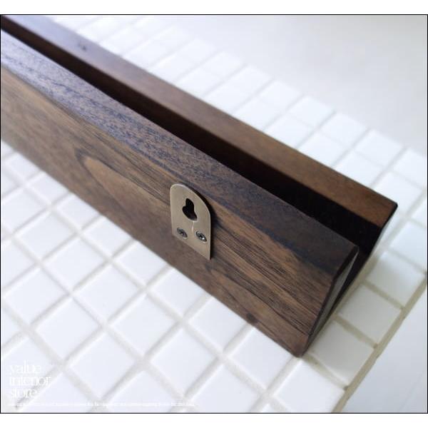 チークウォールシェルフL88/WM 壁掛収納 ウォールラック 壁掛け本棚 収納棚 総無垢 シンプル 真鍮金物 天然木 銘木 手作り 和 幅88cm |  | 03