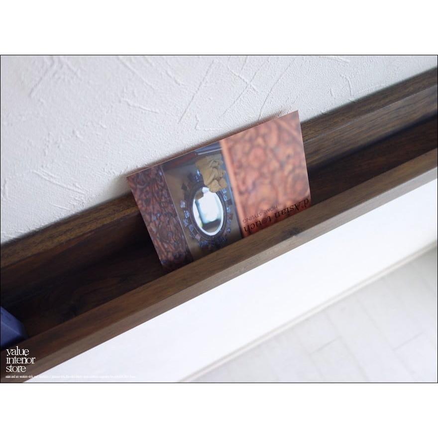 チークウォールシェルフL88/WM 壁掛収納 ウォールラック 壁掛け本棚 収納棚 総無垢 シンプル 真鍮金物 天然木 銘木 手作り 和 幅88cm |  | 04