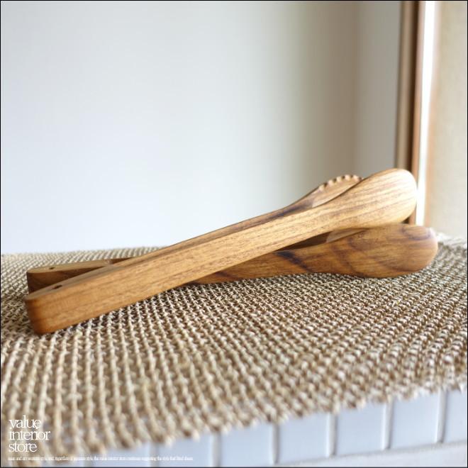チーク無垢材 トングhemen/L 調理器具 木製トング キッチン用品 ウッドトング アウトドアギア バーベキュートング L約31cm |  | 03