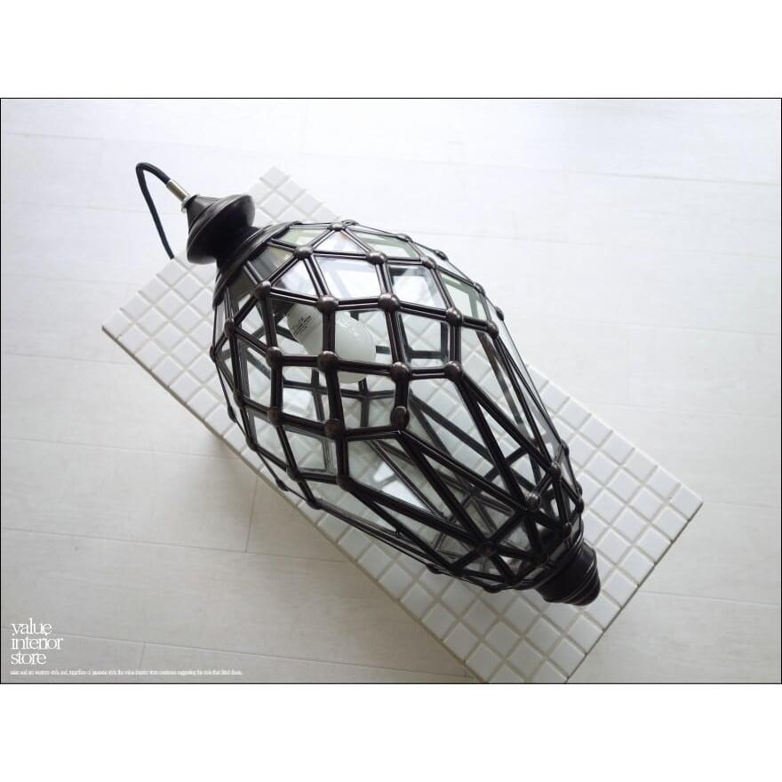 ガラスペンダントライトDIA ペンダントランプ 天井照明 ランプシェード レトロ エスニック 真鍮 インダストリアル カフェ照明 什器 H48cm |  | 09