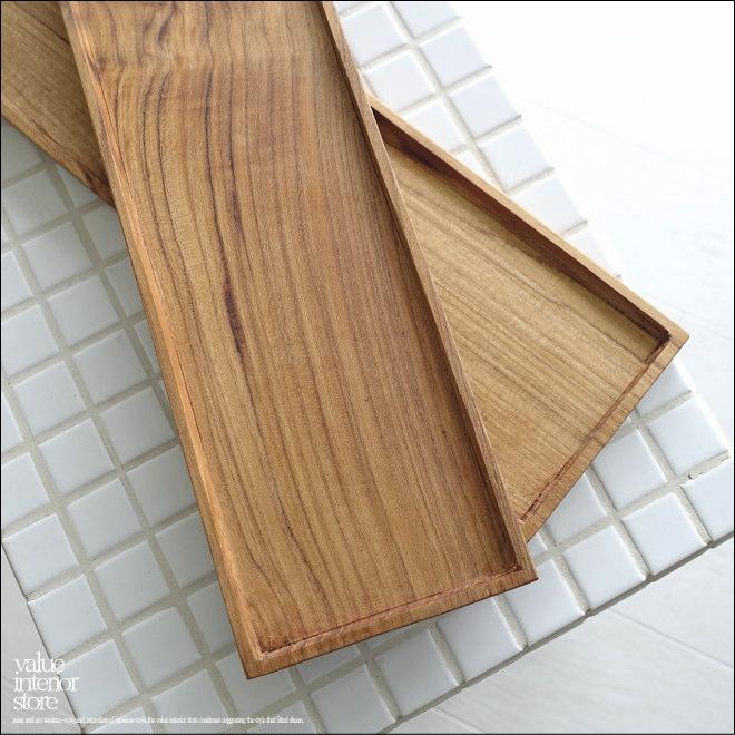 チーク材 長皿/角40cm 木皿 寿司皿 平皿 前菜皿 ロングプレート 木の皿 お皿 和食器 無垢材食器 ウッドトレイ 銘木食器 |  | 02