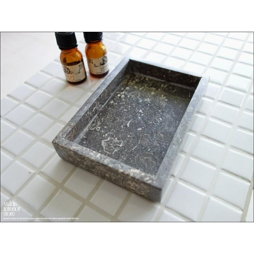 大理石トレイSQ-GY14 天然大理石 マーブルトレイ 小物入れ 長方形 自然石 洗面用品置き トレー 手作り 本大理石 W14 x D10cm 『数量限定』 |  | 04