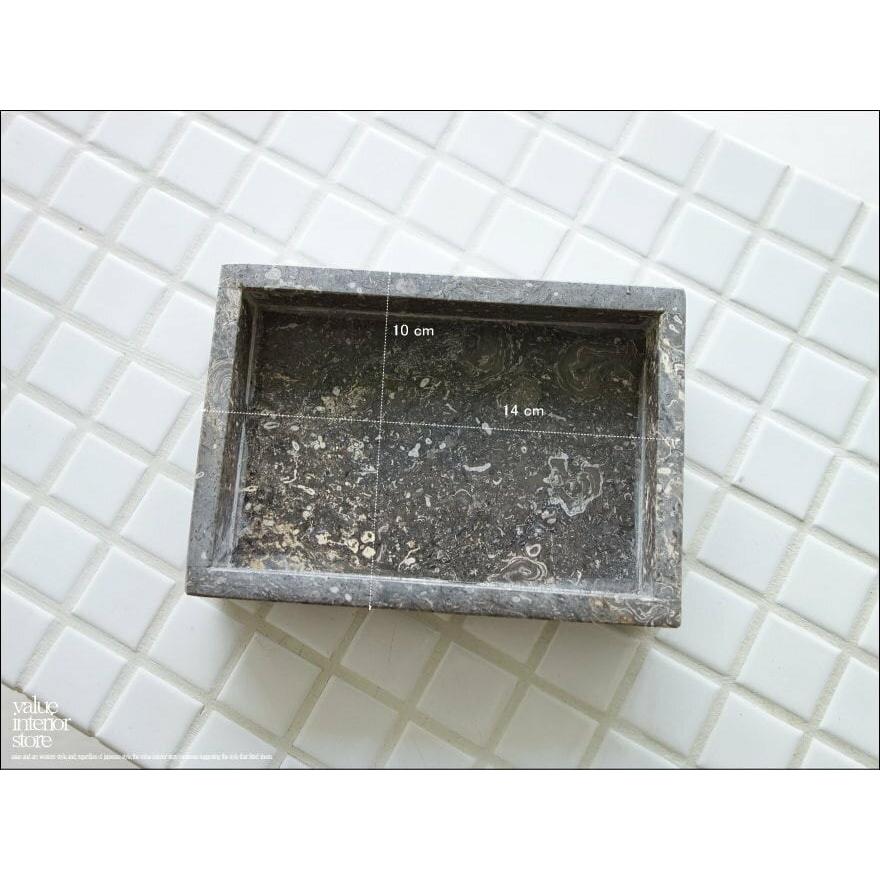 大理石トレイSQ-GY14 天然大理石 マーブルトレイ 小物入れ 長方形 自然石 洗面用品置き トレー 手作り 本大理石 W14 x D10cm 『数量限定』 |  | 05
