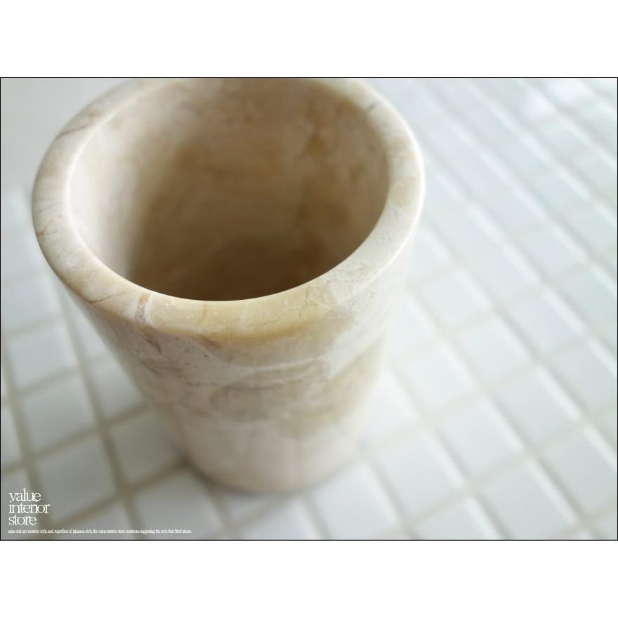 マーブル 歯ブラシスタンドIV 天然大理石 歯ブラシホルダー 新品 歯ブラシ立て ペン立て 洗面用品 手作り Φ8 x H12cm |  | 01