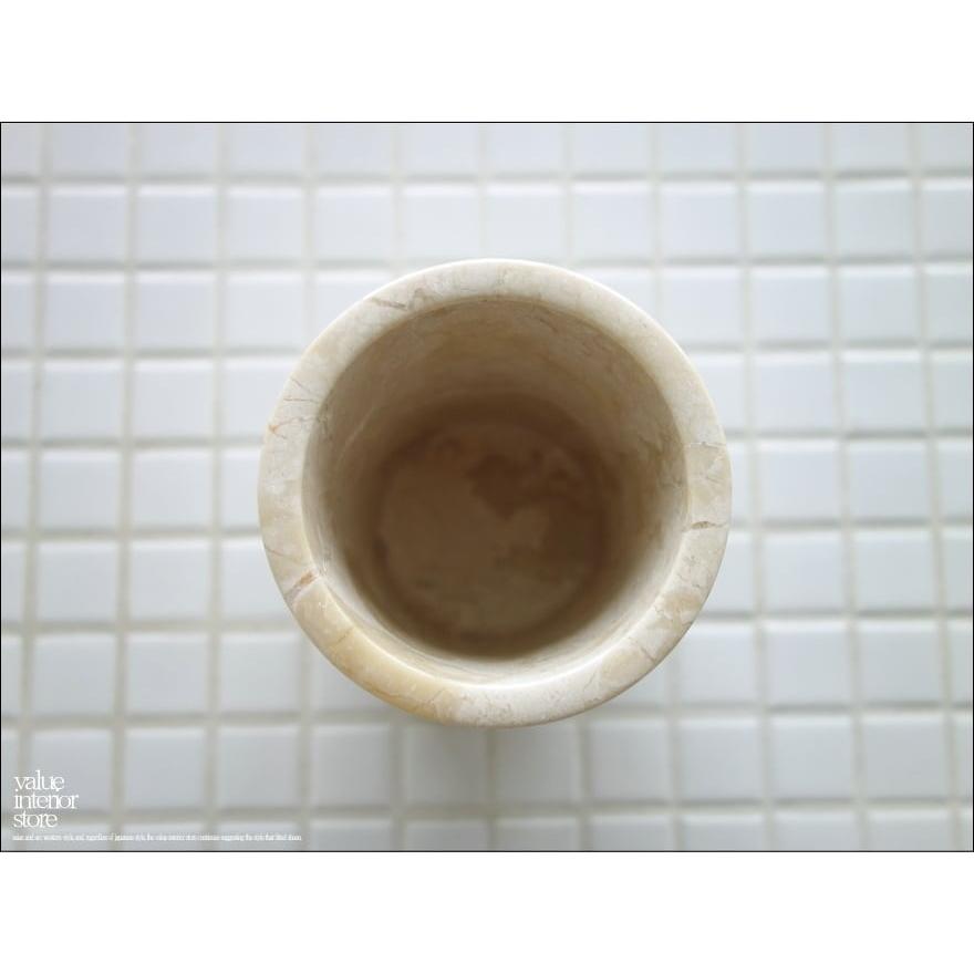 マーブル 歯ブラシスタンドIV 天然大理石 歯ブラシホルダー 新品 歯ブラシ立て ペン立て 洗面用品 手作り Φ8 x H12cm |  | 03