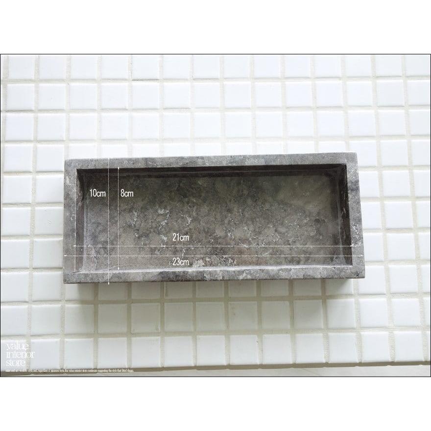大理石トレイSQ-GY 天然大理石 マーブルトレイ 小物入れ 新品 ペン置き 洗面用品置き トレー 入れ物 手作り W23 x D10cm 『数量限定』 |  | 03