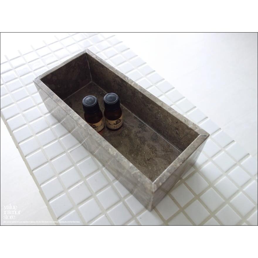 大理石トレイSQ-GYW23cm マーブルトレー サニタリー ソープボトルトレー 小物入れ 自然石 洗面用品置き トレー 本大理石 W23 x D10 x H7cm | 