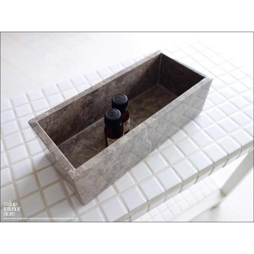 大理石トレイSQ-GYW23cm マーブルトレー サニタリー ソープボトルトレー 小物入れ 自然石 洗面用品置き トレー 本大理石 W23 x D10 x H7cm |  | 05