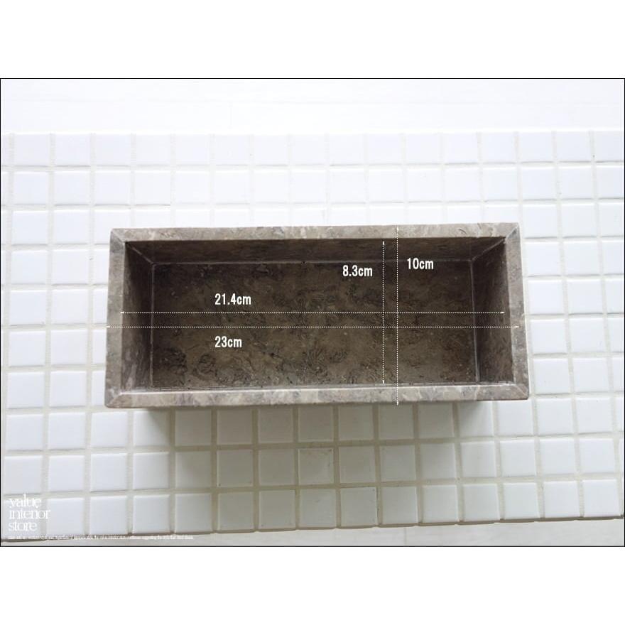 大理石トレイSQ-GYW23cm マーブルトレー サニタリー ソープボトルトレー 小物入れ 自然石 洗面用品置き トレー 本大理石 W23 x D10 x H7cm |  | 06