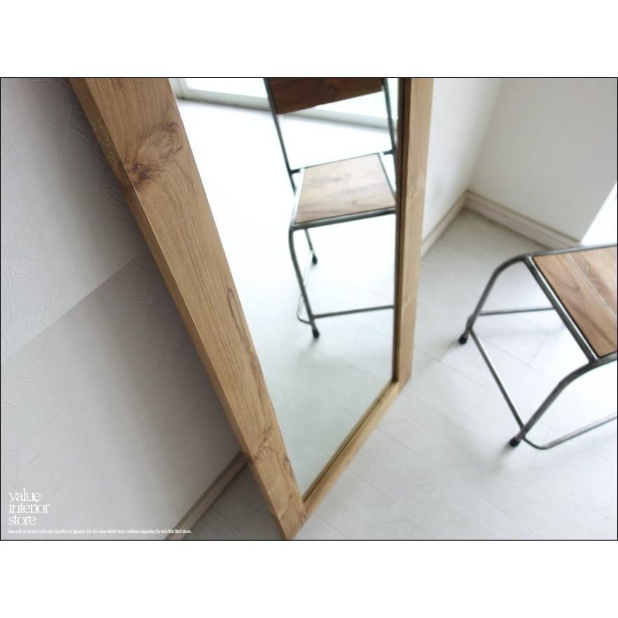 チーク総無垢 ミラーN/1 姿見 鏡 全身鏡 新品 壁掛け 大型 ナチュラル 木目 シンプル 手作り ハンドメイド 銘木家具 送料無料 W60xH145cm |  | 02