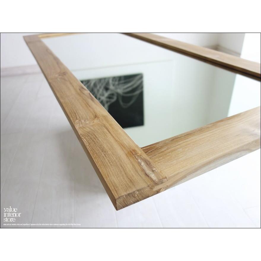 チーク総無垢 ミラーN/1 姿見 鏡 全身鏡 新品 壁掛け 大型 ナチュラル 木目 シンプル 手作り ハンドメイド 銘木家具 送料無料 W60xH145cm |  | 04