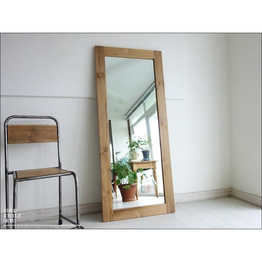 チーク総無垢 ミラーN/1 姿見 鏡 全身鏡 新品 壁掛け 大型 ナチュラル 木目 シンプル 手作り ハンドメイド 銘木家具 送料無料 W60xH145cm |  | 05