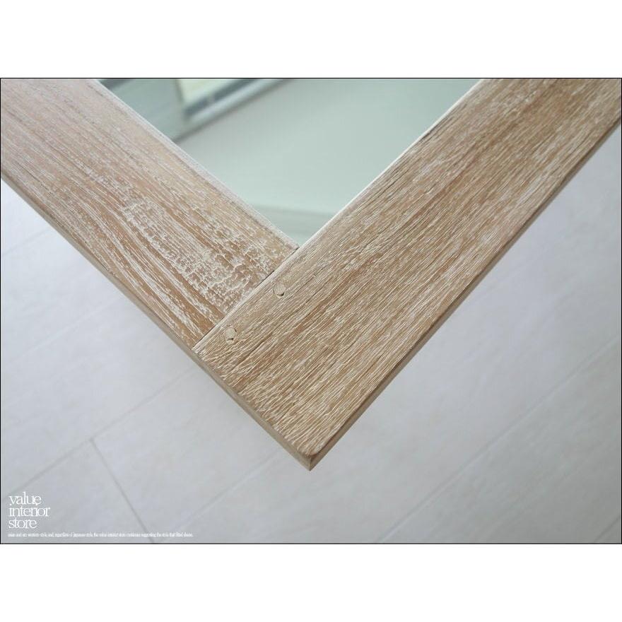 チーク総無垢 ミラーNW80 鏡 壁掛けミラー 洗面鏡 壁掛け鏡 木目 シャビー 手作り ハンドメイド 無垢材 銘木家具 送料無料 W60xH80cm |  | 02