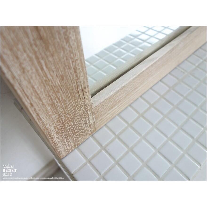 チーク総無垢 ミラーNW80 鏡 壁掛けミラー 洗面鏡 壁掛け鏡 木目 シャビー 手作り ハンドメイド 無垢材 銘木家具 送料無料 W60xH80cm |  | 03