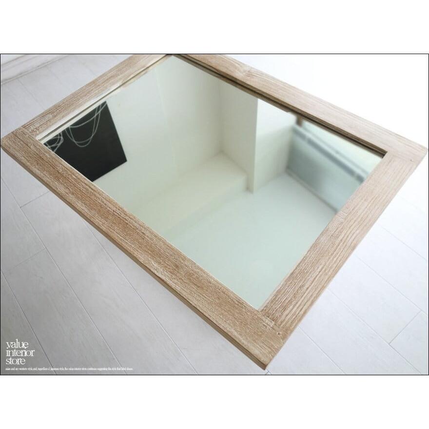 チーク総無垢 ミラーNW80 鏡 壁掛けミラー 洗面鏡 壁掛け鏡 木目 シャビー 手作り ハンドメイド 無垢材 銘木家具 送料無料 W60xH80cm |  | 04