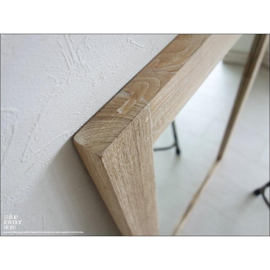 チーク総無垢 ミラーNW80 鏡 壁掛けミラー 洗面鏡 壁掛け鏡 木目 シャビー 手作り ハンドメイド 無垢材 銘木家具 送料無料 W60xH80cm |  | 05