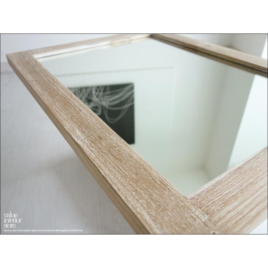 チーク総無垢 ミラーNW80 鏡 壁掛けミラー 洗面鏡 壁掛け鏡 木目 シャビー 手作り ハンドメイド 無垢材 銘木家具 送料無料 W60xH80cm |  | 08