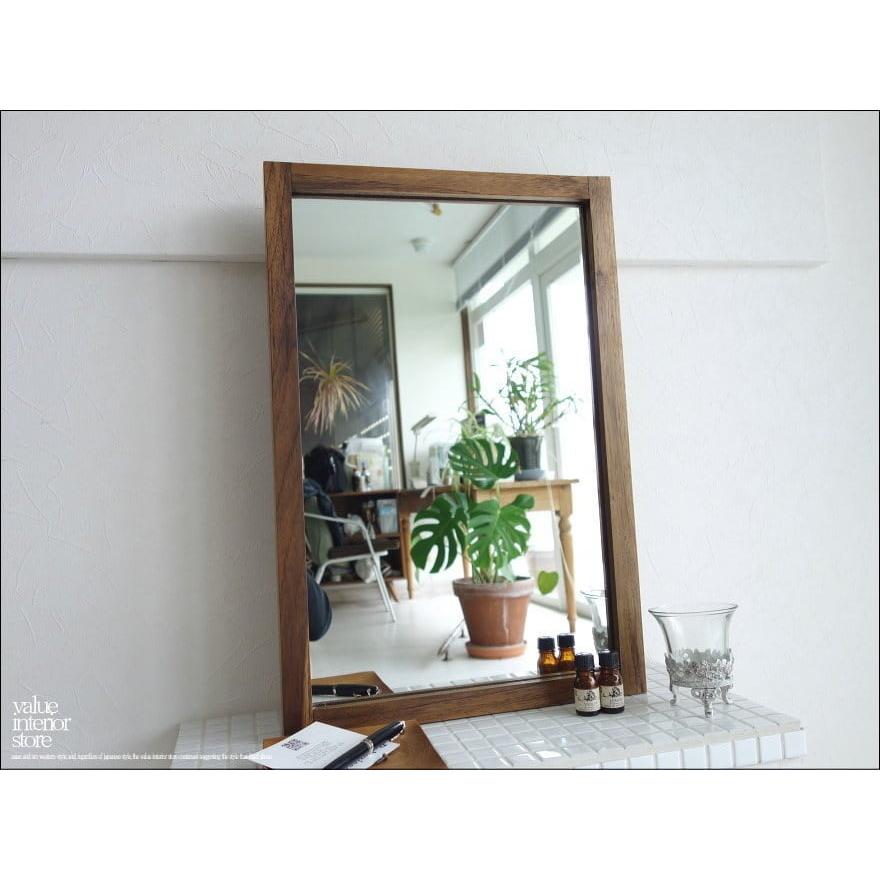 チークフレームミラー壁掛60W 鏡 壁掛けミラー 什器 手作り ハンドメイド 新品 ナチュラル 洗面所 無垢材 シンプル 「　送料無料　」 |  | 03